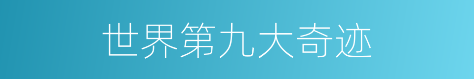 世界第九大奇迹的同义词