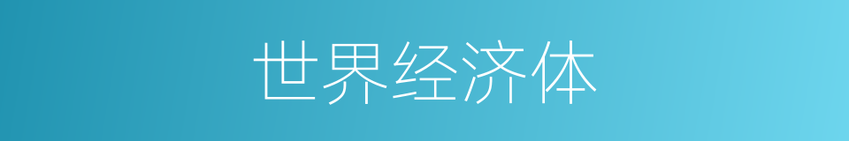 世界经济体的同义词