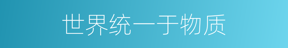 世界统一于物质的同义词