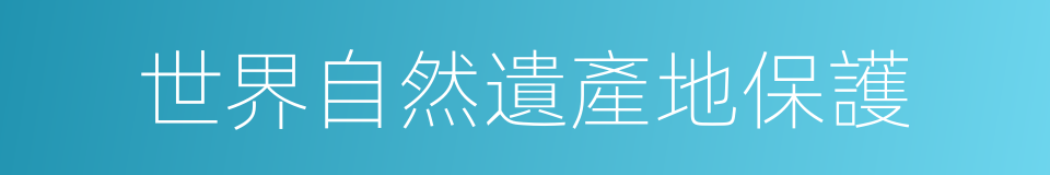 世界自然遺產地保護的同義詞