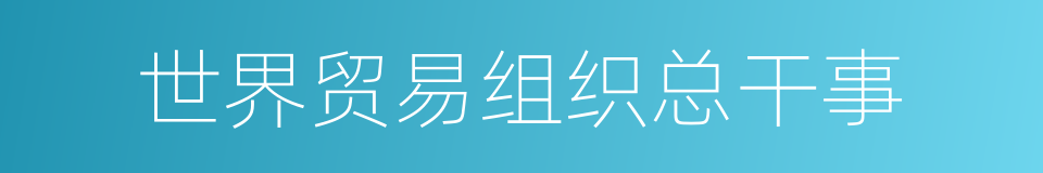 世界贸易组织总干事的同义词