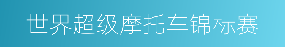 世界超级摩托车锦标赛的同义词