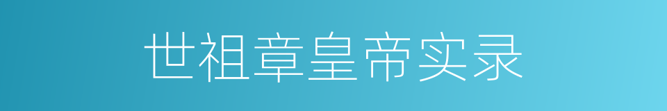 世祖章皇帝实录的同义词