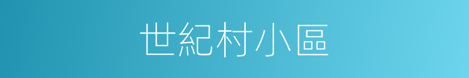 世紀村小區的同義詞