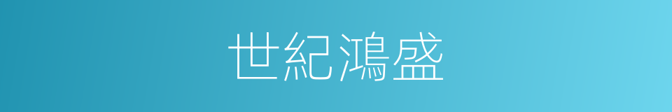 世紀鴻盛的同義詞