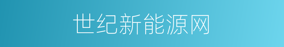 世纪新能源网的同义词