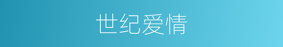世纪爱情的同义词