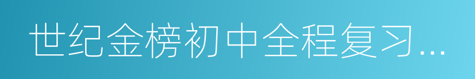 世纪金榜初中全程复习方略的同义词