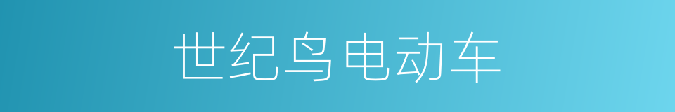 世纪鸟电动车的同义词