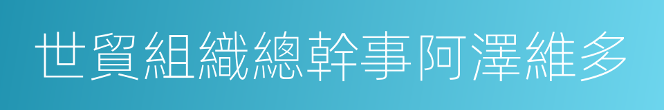 世貿組織總幹事阿澤維多的同義詞