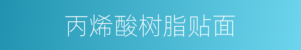 丙烯酸树脂贴面的同义词
