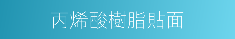 丙烯酸樹脂貼面的同義詞