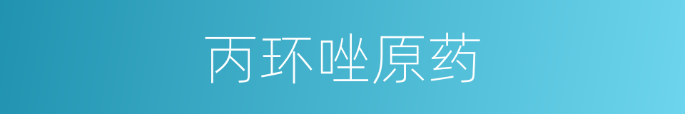 丙环唑原药的同义词