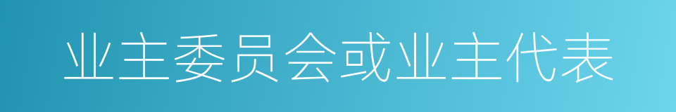 业主委员会或业主代表的同义词