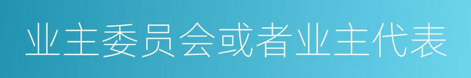 业主委员会或者业主代表的同义词