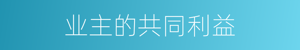 业主的共同利益的同义词