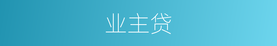 业主贷的同义词