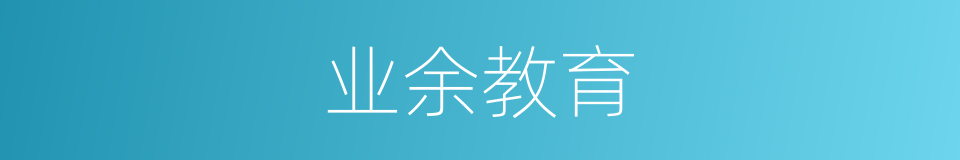 业余教育的同义词