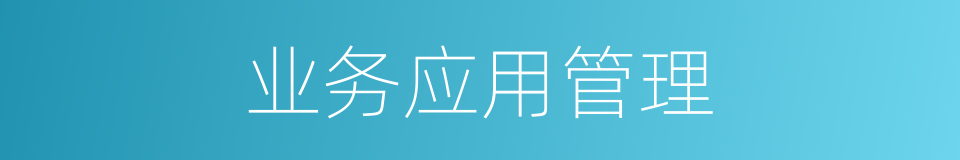 业务应用管理的同义词