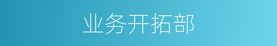 业务开拓部的同义词