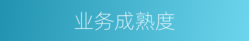 业务成熟度的同义词