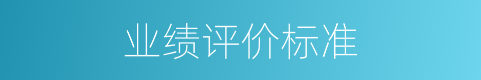 业绩评价标准的同义词