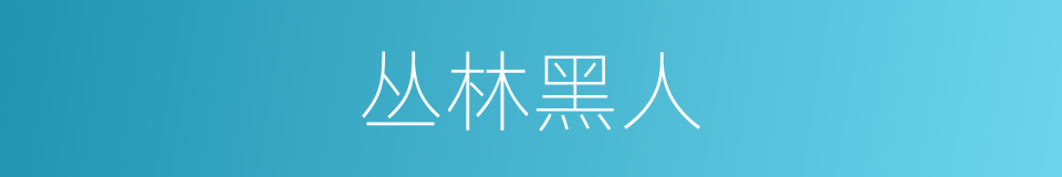丛林黑人的同义词
