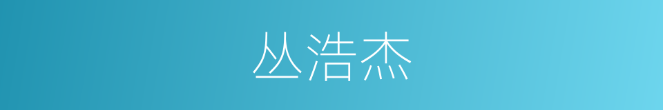 丛浩杰的同义词