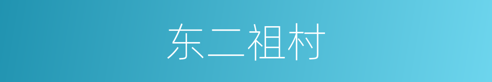 东二祖村的同义词