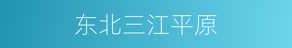 东北三江平原的同义词