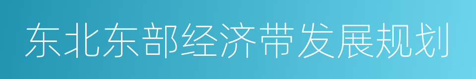 东北东部经济带发展规划的同义词