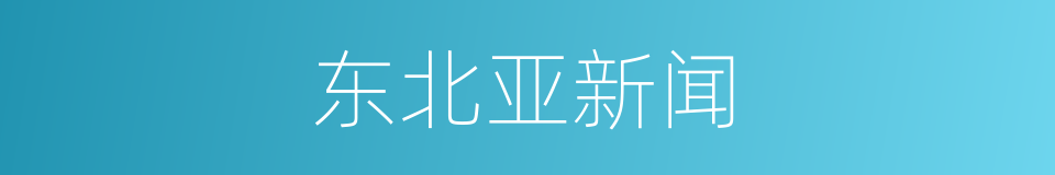 东北亚新闻的同义词