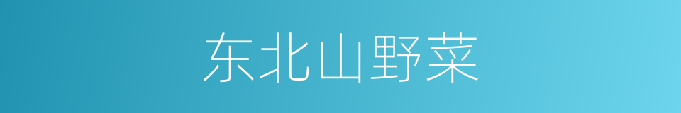 东北山野菜的同义词
