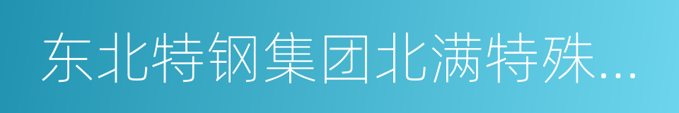 东北特钢集团北满特殊钢有限责任公司的同义词