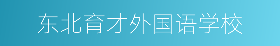 东北育才外国语学校的同义词