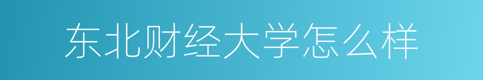 东北财经大学怎么样的同义词