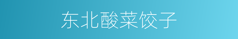东北酸菜饺子的同义词