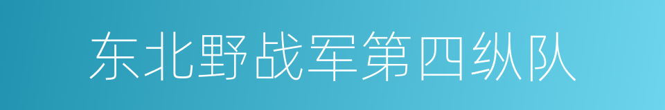 东北野战军第四纵队的同义词