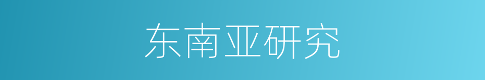 东南亚研究的同义词