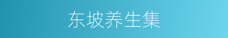 东坡养生集的同义词