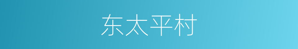 东太平村的同义词