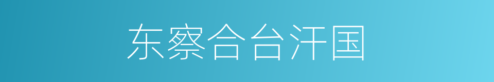 东察合台汗国的同义词