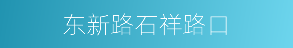 东新路石祥路口的同义词