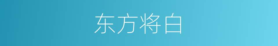 东方将白的同义词