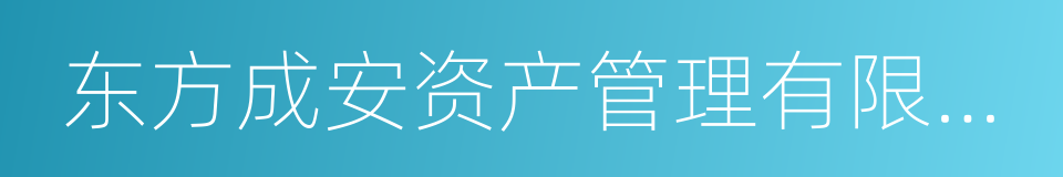 东方成安资产管理有限公司的同义词