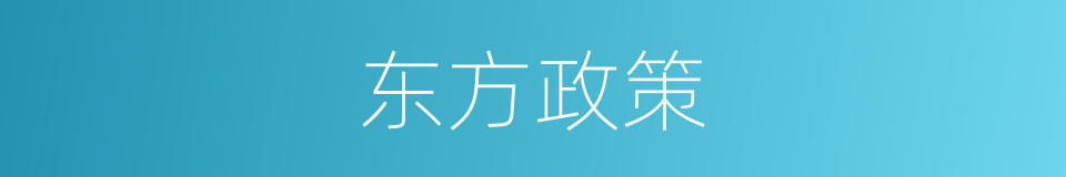 东方政策的同义词