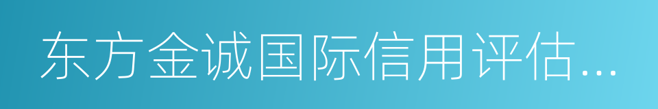 东方金诚国际信用评估有限公司的同义词