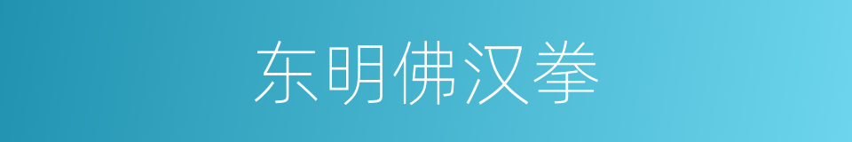 东明佛汉拳的同义词