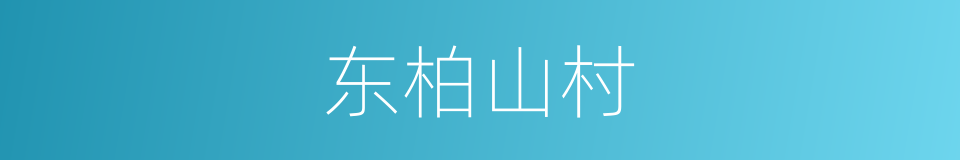 东柏山村的同义词