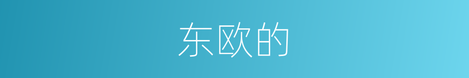 东欧的的同义词